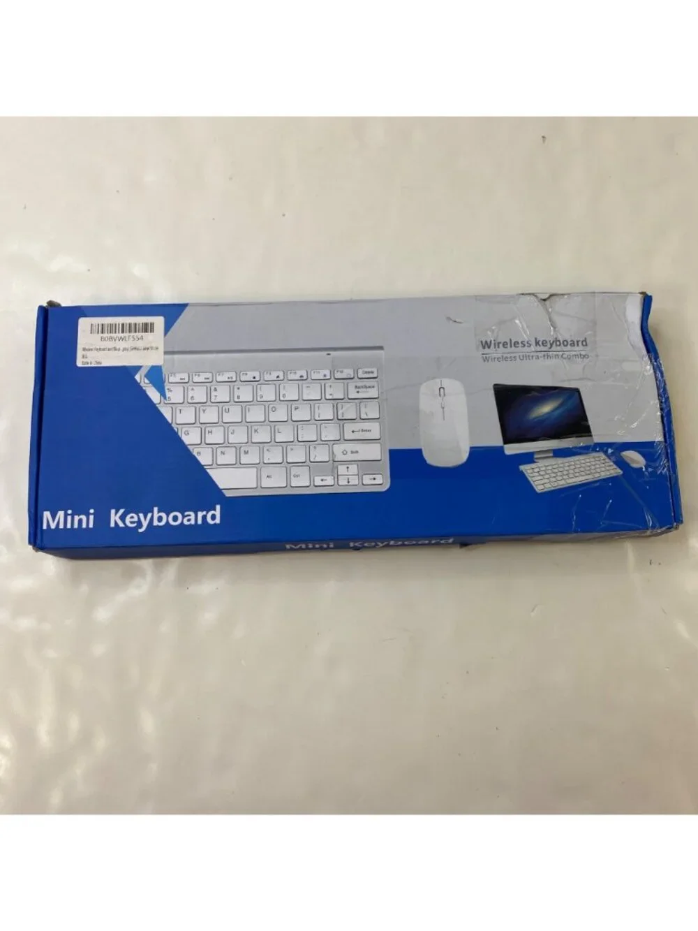 Wireless Ultra-Thin Mini Keyboard Mouse Combo Set White Silver